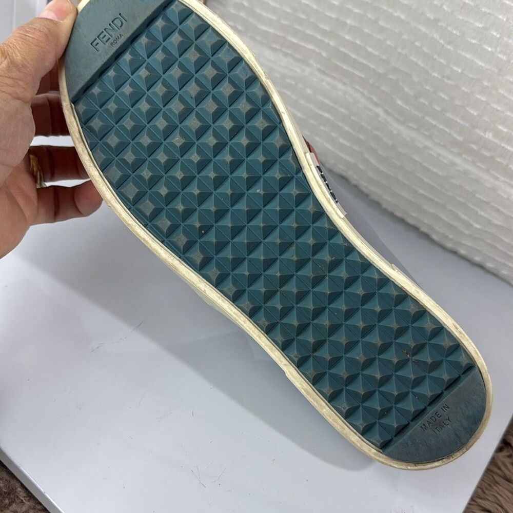 (N7) Fendi Monster leather slip-on sneakers, size 37, men's one shoe, right shoe - Picture 7 of 15